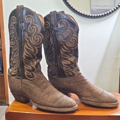 Justin Men’s Brown Western Cowboy Boots elephant Shaft, US 8.5 (4393)