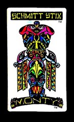 Vintage 1980’s Schmitt Stix Skateboards Monty￼ Sticker In DayGlow Colors