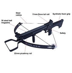 100lbs WT-Stalker Repeating Compound Crossbow Shoots Steel Balls and Bolts