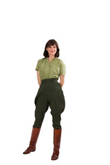 Army Green Horse Riding Breeches Women Polo Hinting Jodhpurs Baggy Trousers