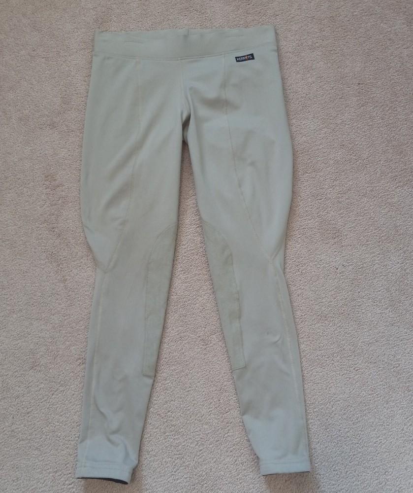 KERRITS Women’s Light Green Gray Equastrian Riding Pants Leggings Size L