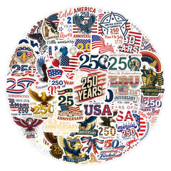 112 PCS United States 250th Anniversary Stickers, 1.97-3.15 inches,