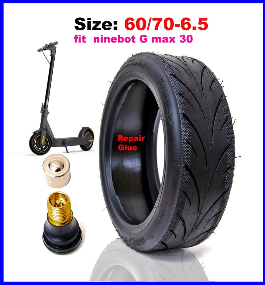 Ninebot G Max 30 60/70-6.5 Tubeless tire + Glue fit 10×2.5-6.5 Scooter Electric