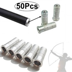 50X Archery Aluminum Arrow Inserts ID 6.2mm Arrow Shaft DIY Bow Target Shooting