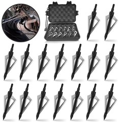 16Pcs 100Grain Archery Broadheads 3Blade Hunting Crossbow Compound Bow Arrow Tip