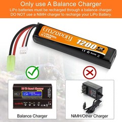 11.1V Airsoft Battery LiPo 2000mAh Rechargeable Hobby w/ Mini Tamiya Connector