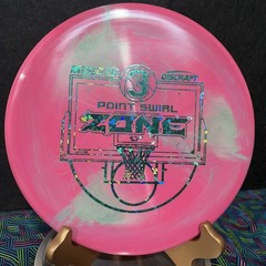 Discraft ESP Swirl Zone 3 Point Swirl Zone Basketball Stamp Pink Disc Golf