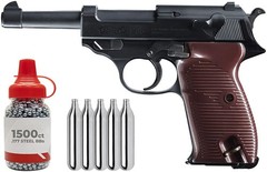Umarex Walther P38 CO2 .177 Caliber Blowback Air Pistol 2252730 w/ BBs and CO2