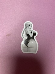 black and white waifu lewd stickers #11