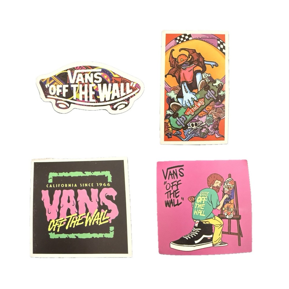 Vans Off The Wall Sticker Lot Skateboard Art Logo Graphic Decal Set of 4