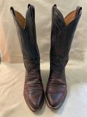 Texas Burgundy Red Leather Vintage Western Men’s Boots Size 8.5 D Made In USA
