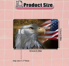 US Flag Bald Eagle WE THE PEOPLE Credit Debit Card SkinCoverSticker Chip 1PC