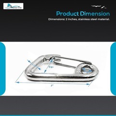 MARINE CITY 316 Stainless Steel Carabiner Spring Snap Hook with Ring (2 inch)