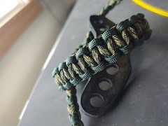 Emerald Green and deep forest Paracord Bow wrist strap Bling Sling FREE SHIP