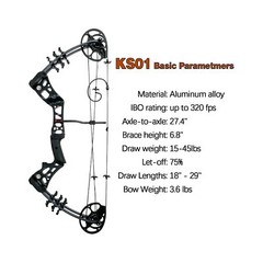 Youth Compound Bow Set 15-45 Lbs for Teens and Beginner, Package with Archery…