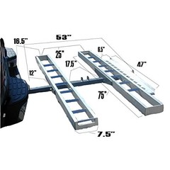 Double Motorcycle Dirt Bike Carrier 600lb Capacity Aluminum 75″ Track Length Ea