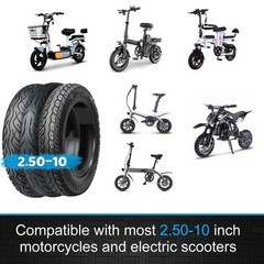 2.50-10 Dirt Bike Tire Street Tire Compatible with 14×2.50 14×2.5 60/100-10 e…