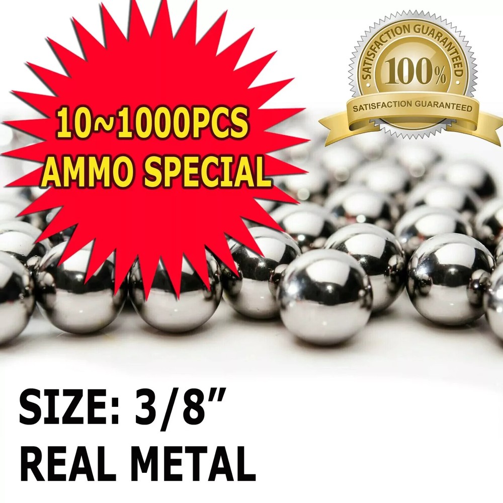10~1000 PCS qty 3/8″ Inch Steel Shot Slingshot Ammo Balls