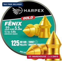 Harpex Airgun Pellets Fenix Gold .22 Caliber | .25 Caiber Pointed Head – Premium