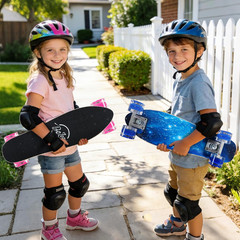 22 Inch Skateboards for Kids, Cruiser Skateboard for Beginners Girls Boys Teens
