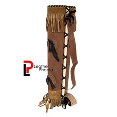 Brown Leather Back Arrow Quiver Genuine Cowhide for Hunting & Traditional Archer