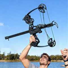 Archery Mini Compound Bow 45lb Shoot Rapid Bow Shooter Steel Ball Launcher Hunt