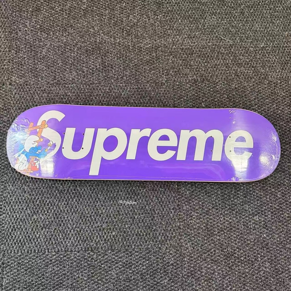 SUPREME FW20 SMURFS SKATEBOARD PURPLE BOX LOGO