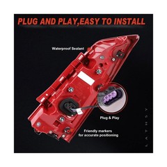 LED Tail Light Assembly Compatible with 2013-2018 Cadillac ATS Left Driver Si…