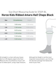 HORZE Amara Equestrian English Riding Unisex Kids Half Chaps Synthetic Leather S