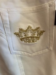 HKM White Full Seat Show Breeches Womens US 30 Silicone Grip Dressage Riding