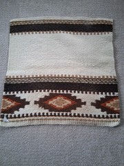 Western Wool Show Saddle Blanket – 34″x34″ – Black Brown – Maytex Handwoven