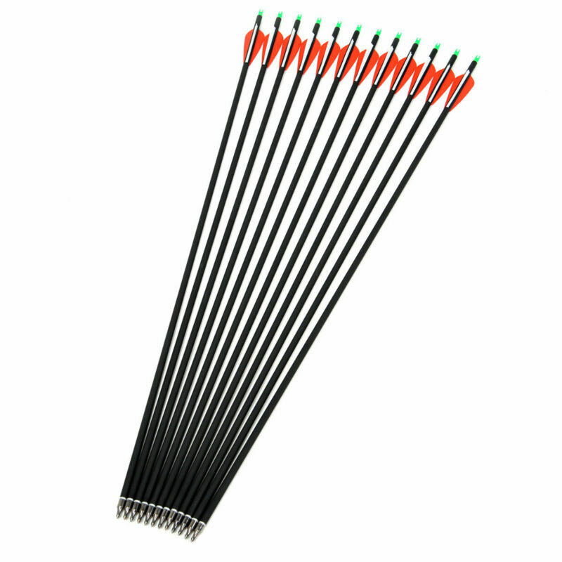 6/12/24 Pcs 28″ 30″ Carbon Arrows OD 7.8mm Archery For Compound/Recurve Bow Hunt
