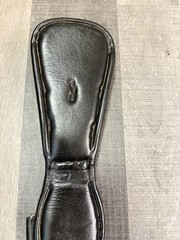 Dressage Girth Black Leather Elastic Double End Stainless Steel Roller Buckles
