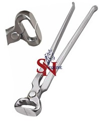 Set Farrier 14″Hoof Nipper Hoof Knife Blue Handle with Brass Horseshoeing Topper