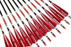 TTFLY FLETCHING 12PCS Red Turkey Feather 31 inches Carbon Arrows Replacement Tip