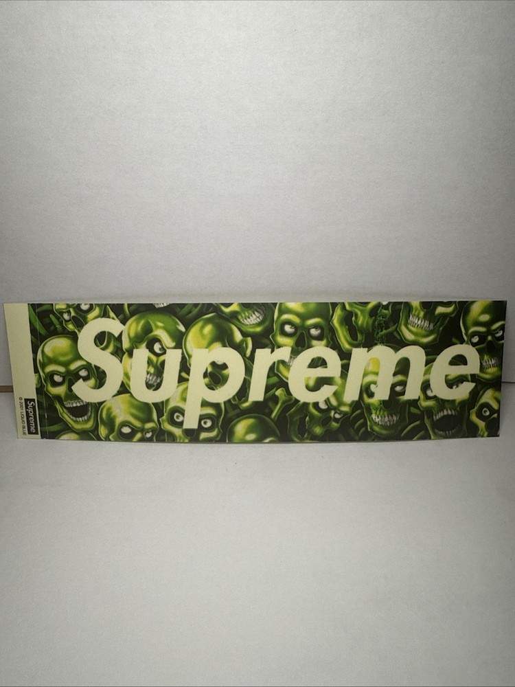 1x SS18 Supreme Skull Pile Box Logo Sticker Glow In The Dark FREE SHIP!
