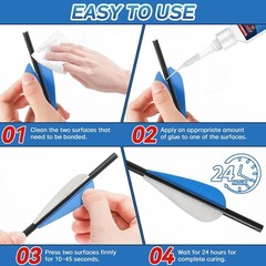Arrow Glue 30 g, Fletching Glue, Instant & Clear Adhesive for Carbon clear