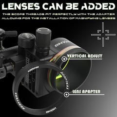 5Pin CompoundBow Sight 0.019" Micro Fiber Adjustable 4X 6X 8X Lens Archery