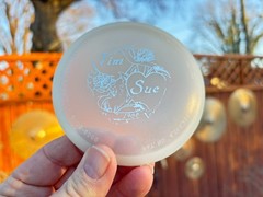 (1988) GLOW Wedding Tim & Sue Mini Disc Golf Innova San Marino Glo Silver #1040