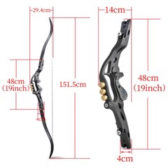 62″ ILF Archery Recurve Bow 30-60lbs Takedown 19″ Riser American Hunting Shoot