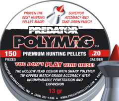 JSB PREDATOR POLYMAG 150 Count POINTED 5mm .20 Caliber Premium Air Pellets