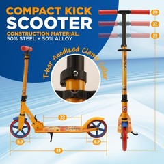 Jovial Lightweight & Foldable Kick Scooter – Adjustable Scooter (Emoji World)