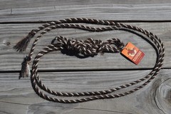 Jose Ortiz 1/4″ Mane Hair Pre-Tied Fiador/Get Down Rope 16′-Chestnut/Black/White