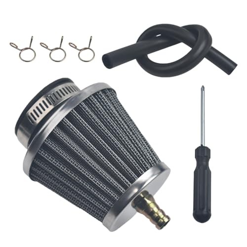38mm 39mm 40mm Air Filter with 10mm Nipple, Universal Air Intake Filter silver