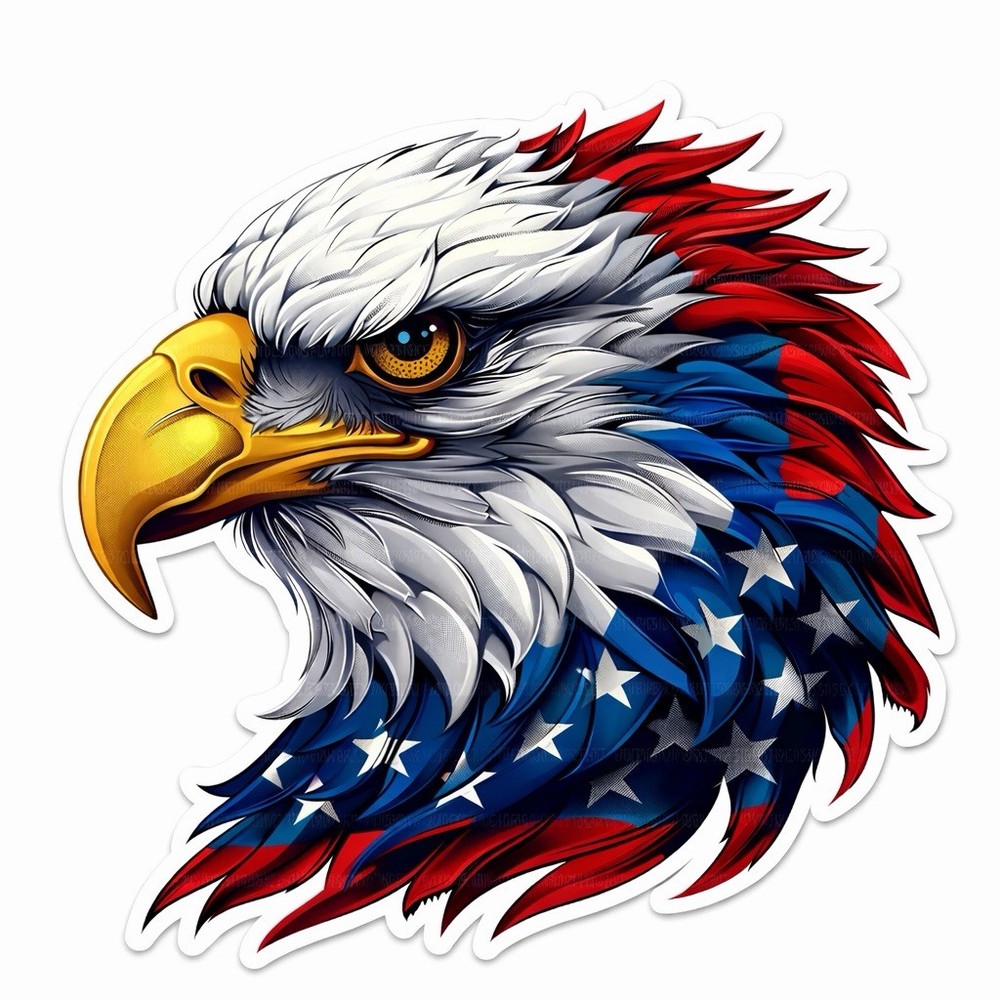 Bald Eagle American Flag Sticker USA Patriotic Car Bumper Patriot