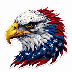 Bald Eagle American Flag Sticker USA Patriotic Car Bumper Patriot
