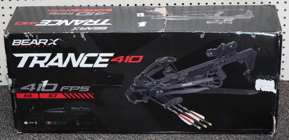 NEW – Bear X Trance 410 Cross Bow w/4 x 32 Scope, Quiver, 3 Arrows