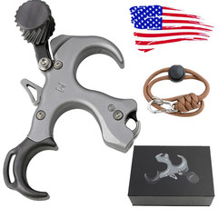 Archery Compound Bow Release Aid UV Button 3/4Finger Thumb Trigger RHLH Shooting