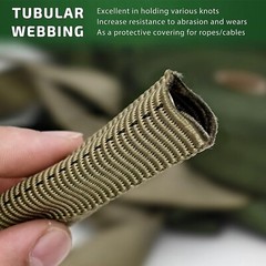 1 inch MIL-W-5625 Nylon Tubular Webbing Milspecs 4000Lbs Durable for Outdoor …