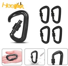 4 Pack 12KN Screw Locking D-shape Carabiner Aluminum Climbing Tree Rigging Tool